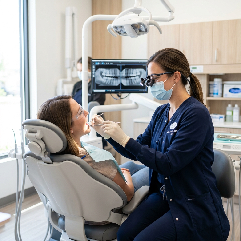 Specialist Dentist checking patient